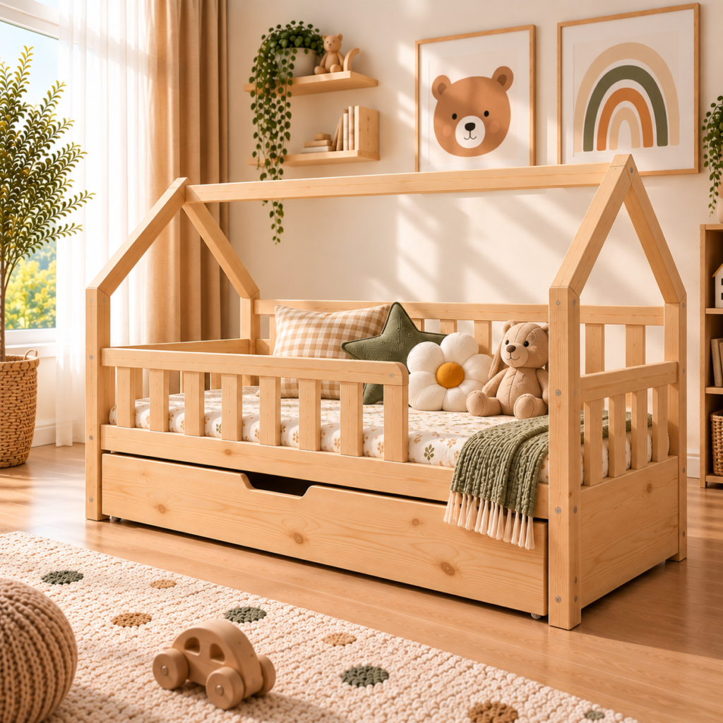 Çekmeceli Montessori Yatak – Beyaz ürün görseli